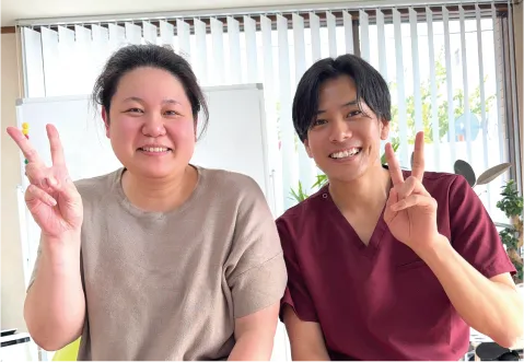 笑顔の患者さんと先生