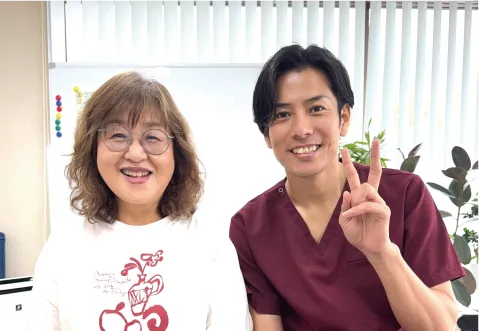 笑顔の患者さんと先生