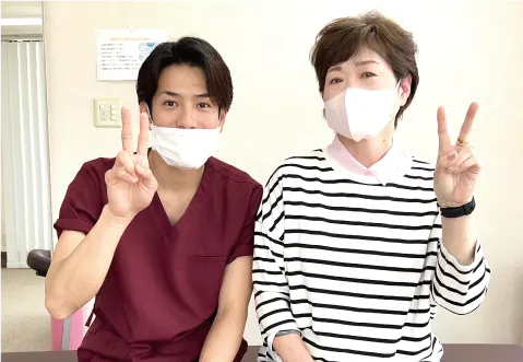 笑顔の患者さんと先生