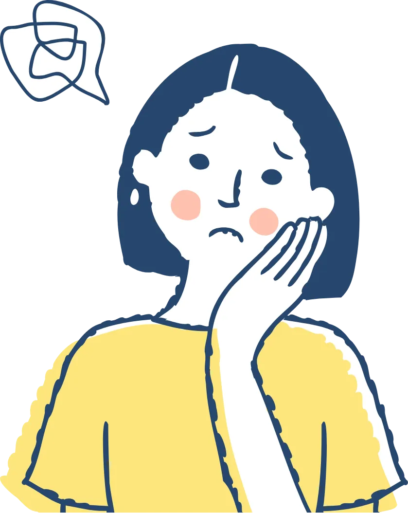 悩む女性のイラスト